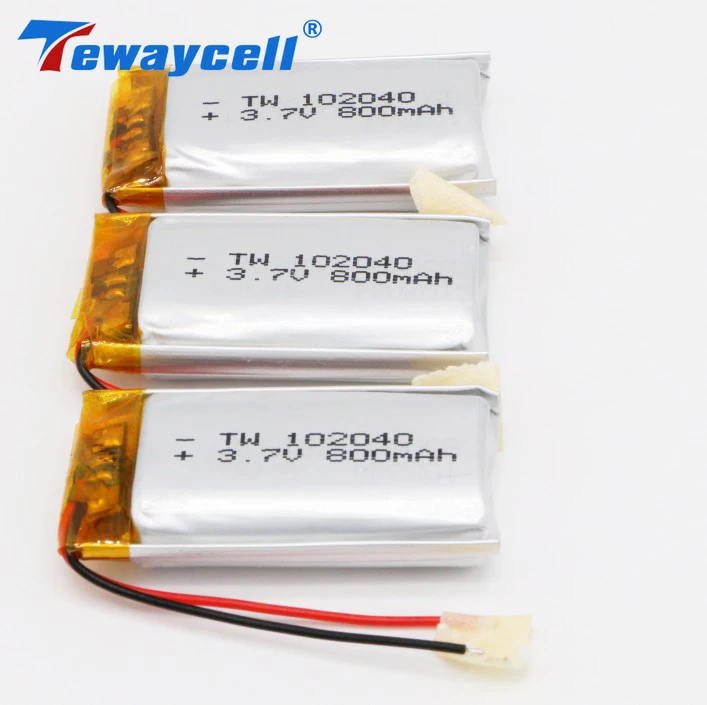 

Tewaycell 3pcs/lot Rechargeable 3.7V Lipo Battery 102040 800mAh Lithium Batteries for Bluetooth Speaker
