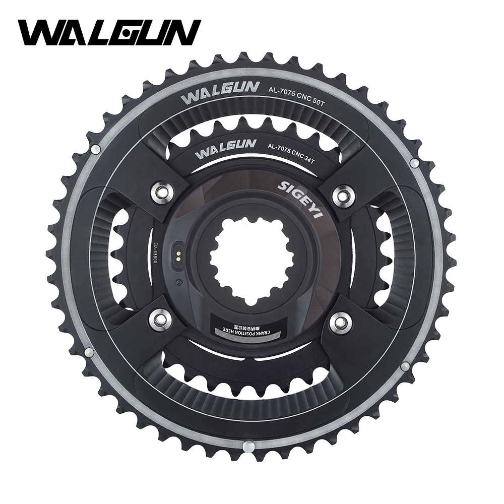 

WALGUN SIGEYI Double Road Bike Chainring Powermeter 110bcd 50t 34t 52t 36t 53t 39t 4-Bolt Bicycle Crankset Cadence Power Meter