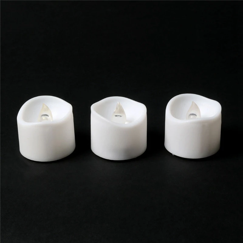 

24PCS Warm White Concave LED Electronic Candle Lamp Electronic Candle Small Tea Wax Christmas Wedding Candle Lamp