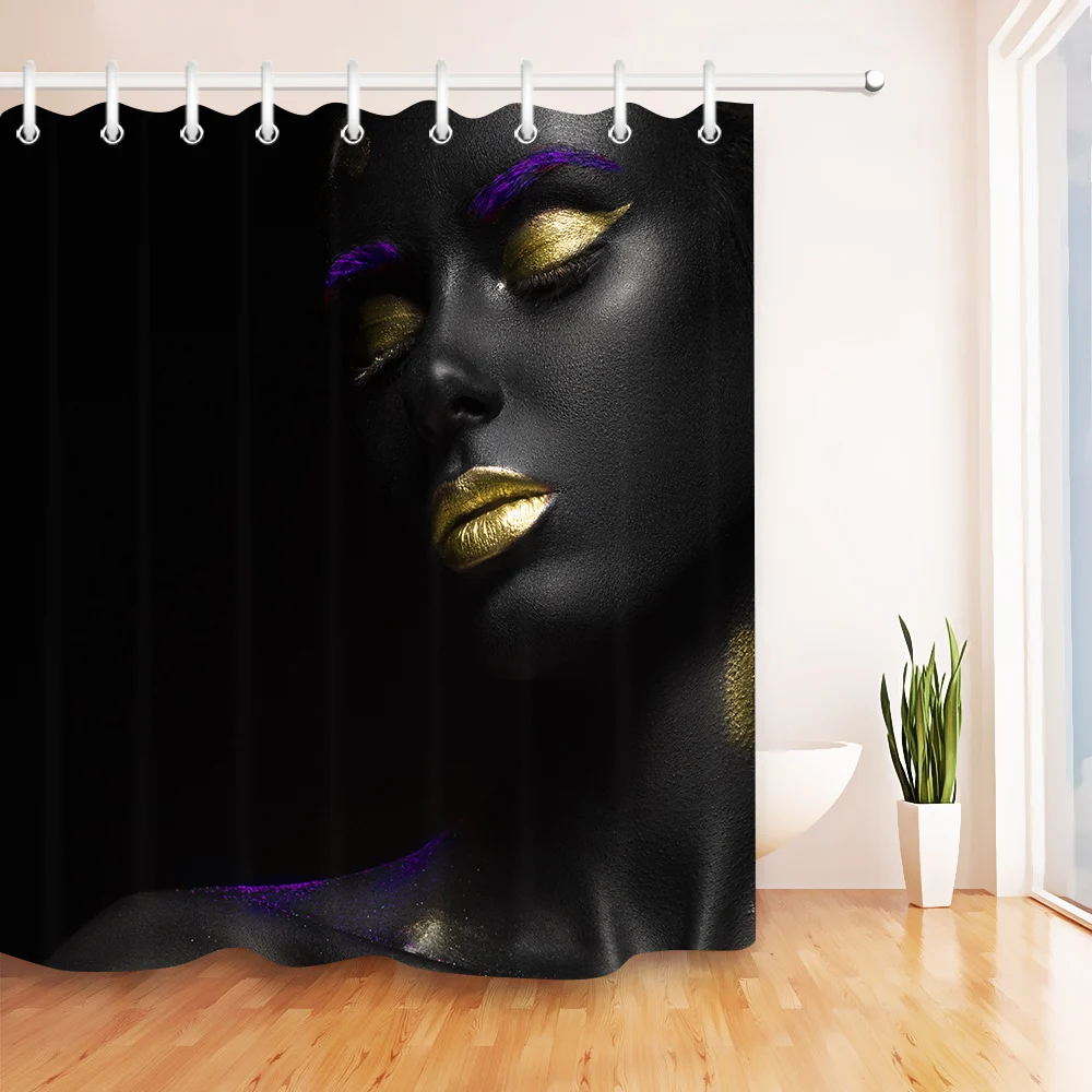 Afro Black Girl Bathroom Shower Curtain Fabric Waterproof American African Sexy Woman Art Bath Curtains Polyester Durable | Дом и сад