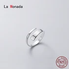 Женское регулируемое кольцо La Monada, из серебра 925 пробы с геометрическим узором, с изменяемым размером 50-57 мм