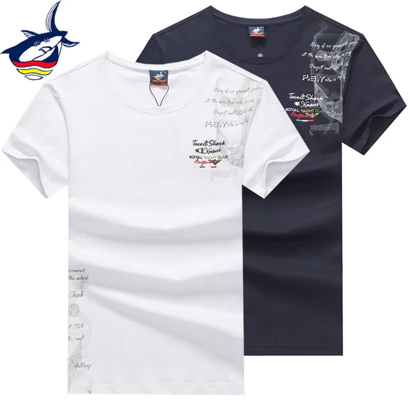 

Dropshipping Summer Top short sleeve men's t-shirts Brand Tace & Shark t shirt 95% Cotton Comfortable Casual tee shirt homme