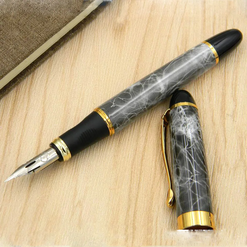 JINHAO 450 г перо Металл Золотой модифицированный каллиграфия круглый корпус цветок тело английская авторучка - Цвет: gray marble