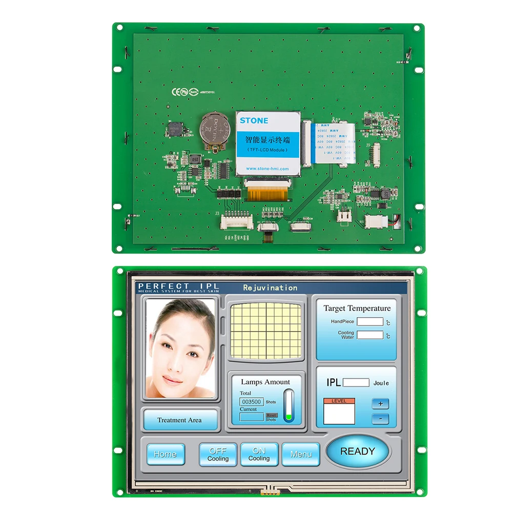 STONE 8.0 Inch HMI TFT LCD Display Panel with Embedded System+Controller Board Support Any MCU