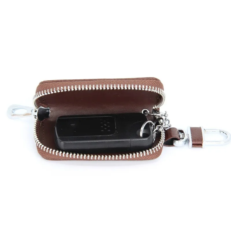 

Men's Leather Key Case with Zipper Multi-function Car Key Case Female Business Car Key Case Leather Keychain