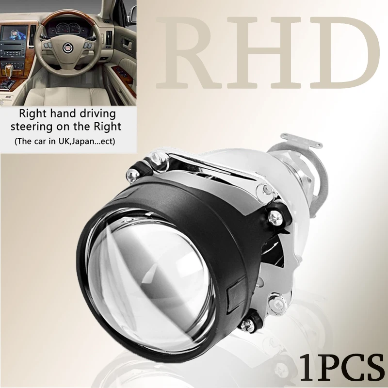 2,5 дюймов HID Bi-xenon LHD дальний и ближний свет Автомобильные фары модифицированный Стиль Мини H1 объектив проектора фары линзы использовать H1 лампы H4 H7 - Цвет: 1x Right Hand Driver