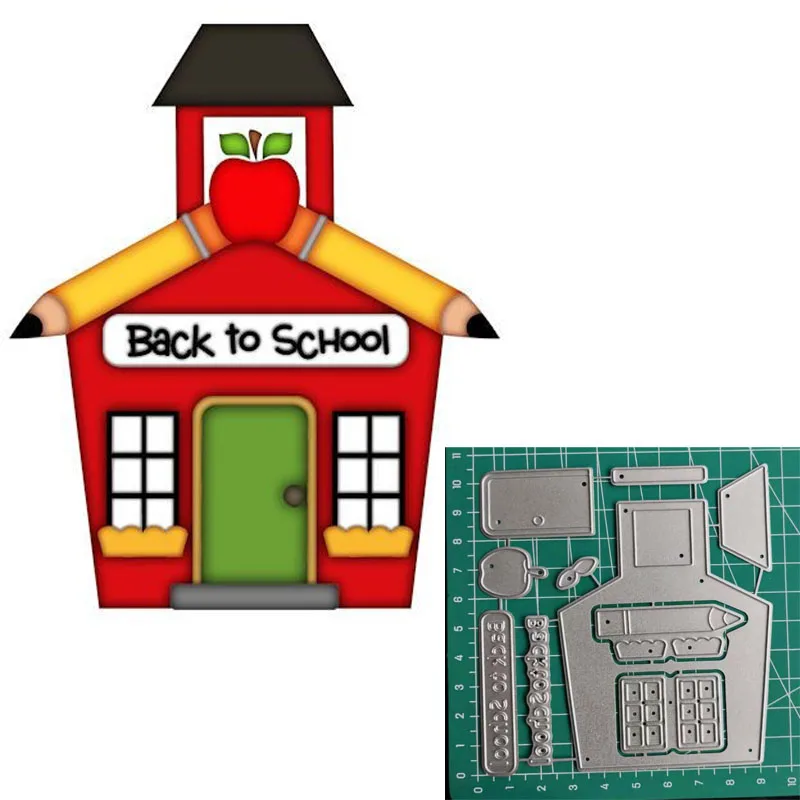 

Назад в школу Дом Рождество резки штампы трафарет тиснение для поздравительных открыток ручной работы