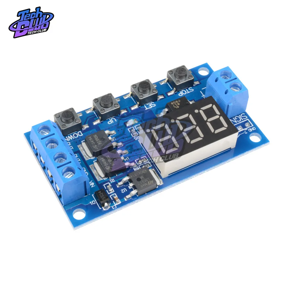 Реле задержки времени высокий уровень триггера светодиодный цифровой двойной