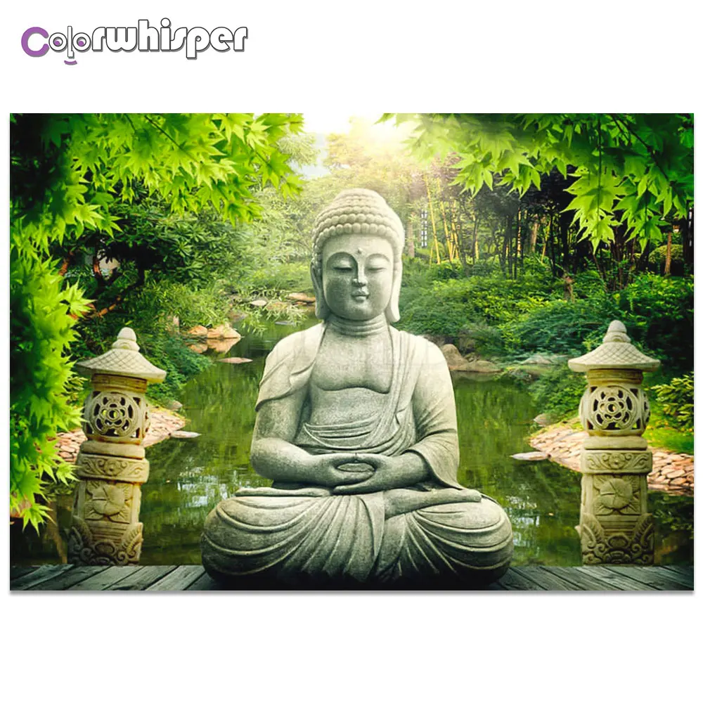 Алмазная живопись полноразмерная/круглая статуя Будды религия Вера алмазная