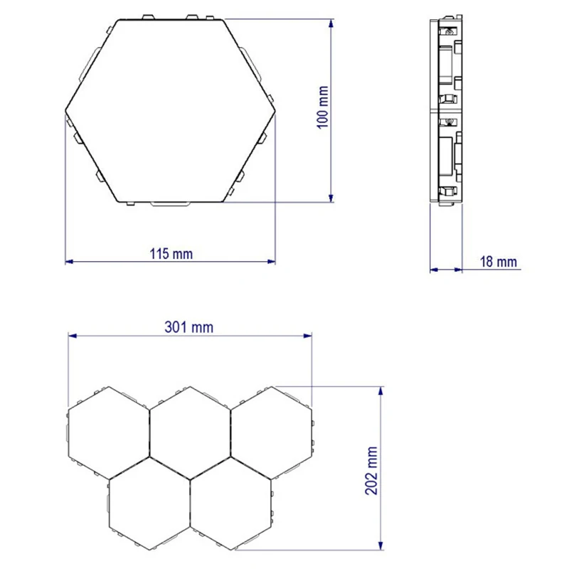 

Modern LED Wall Lamp DIY Hexagonal Honeycomb Lights Touch Sensor Magnetic Quantum Lamps LED Nightlight For Home Room Decoration
