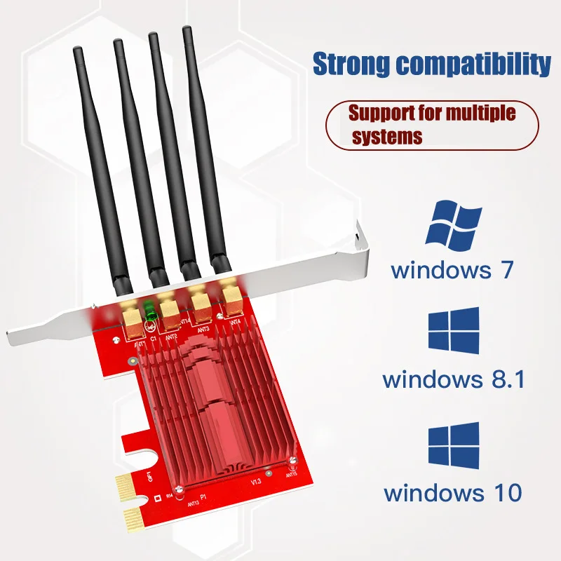 

Новая беспроводная PCI-E сетевая карта AC1900, двойная полоса, Wi-Fi адаптер, карта для настольного ПК, США