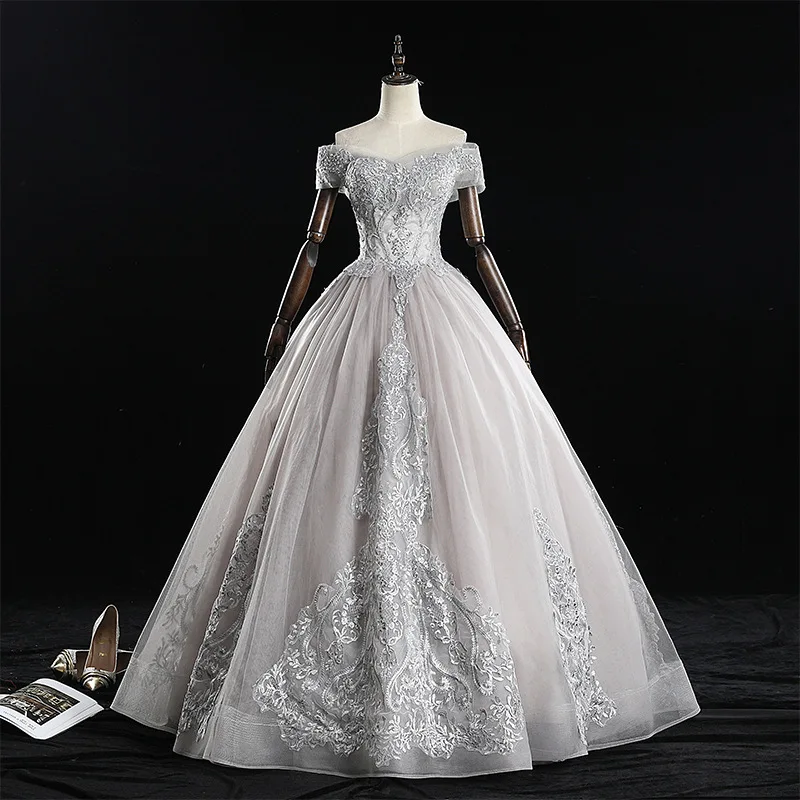 Party Prom Dress 2021 Gryffon Elegant Boat Neck Luxury Lace Ball Gown Vintage Quinceanera Dresses Cuatom Size | Свадьбы и торжества