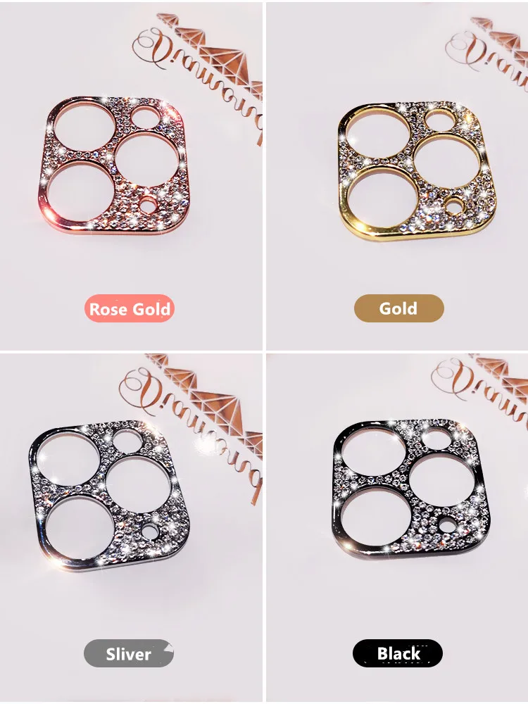 

3D Bling Glitter Diamond Camera Lens Protector For iPhone 11 Pro Max Rhinestone Camera Protector For iPhone11 11Pro Screen Cover