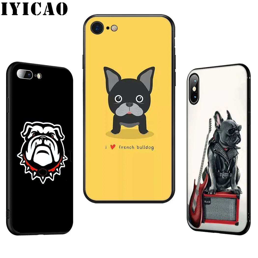 IYICAO Bulldogs dog Soft Silicone Case for iPhone 11 Pro Max XR X XS 6 6S 7 8 Plus 5 5S SE Phone |
