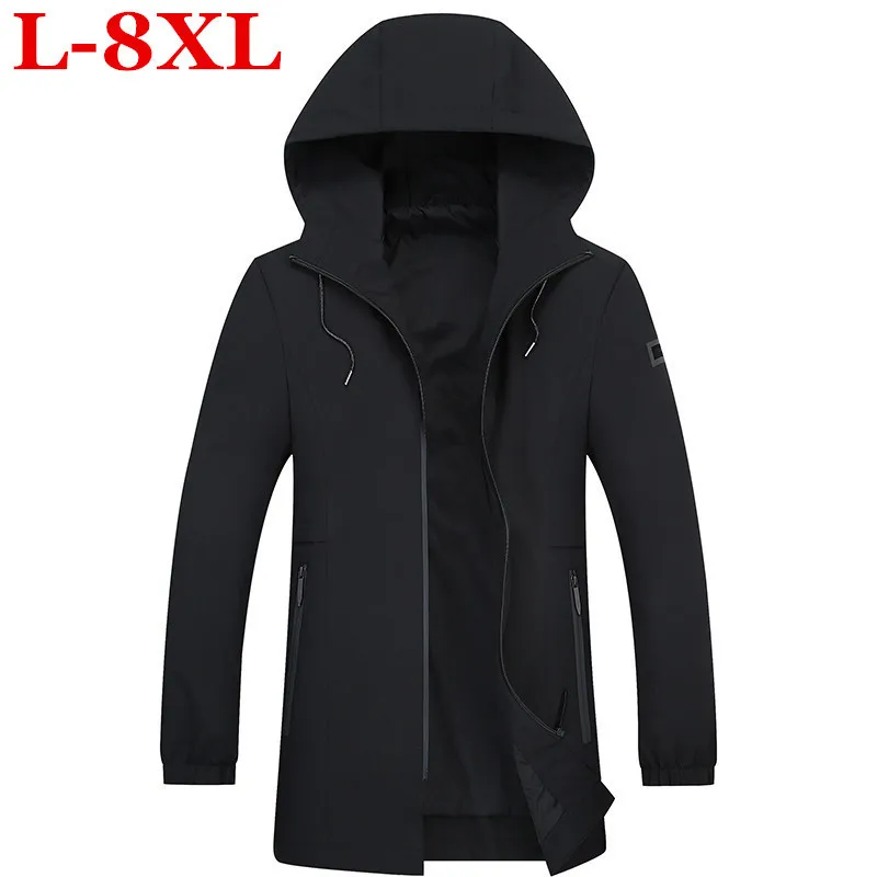 

Plus size 8XL 9XL 10XL 7XL new men brand clothing Top Quality male long army green trench coat windbreaker jacket