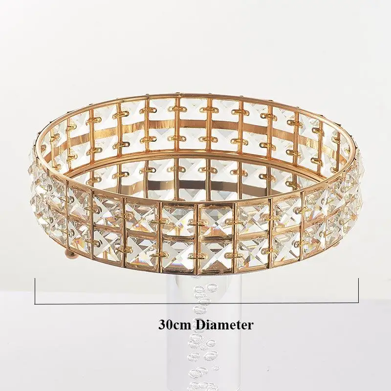 Золотая Хрустальная подставка для торта зеркальная кексов и десертов поднос