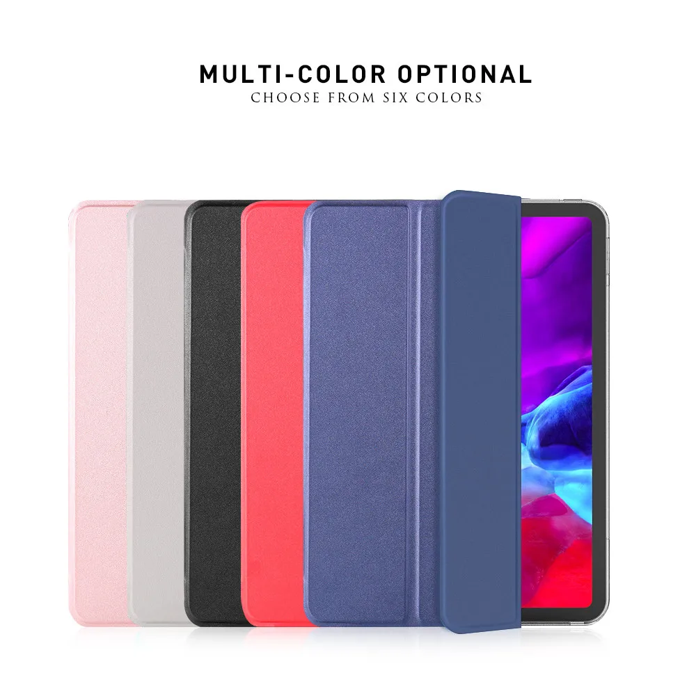 Чехол для IPAD PRO 11 дюймов 2020 гибкий кожаный тонкий тройной складной стенд с