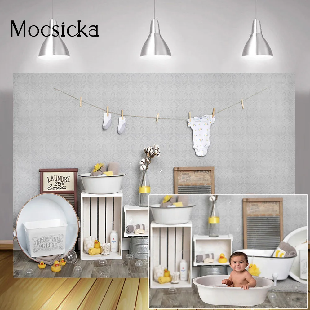 Фон для студийной фотосъемки с изображением ванной и горячей ванны детской