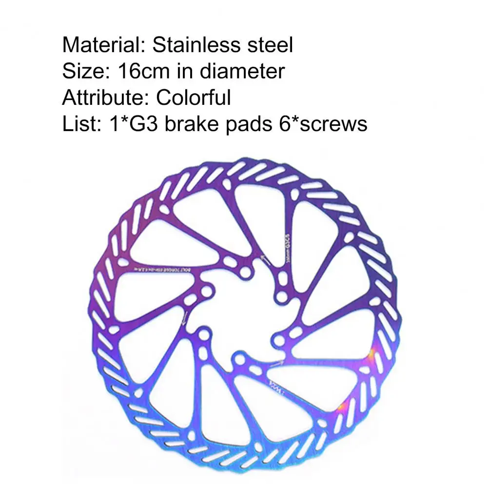 

VXM G3CS 160mm colorful disc brake disc, lightweight stainless steel hollow disc brake pad, with screws, bicycle accessories