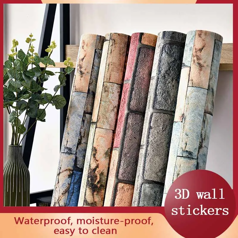 

Modern 3D Wallpaper Self-Adhesive Wall Stickers Fireproof Living Room Bedroom Children's Room TV Background Wall Home Decoration