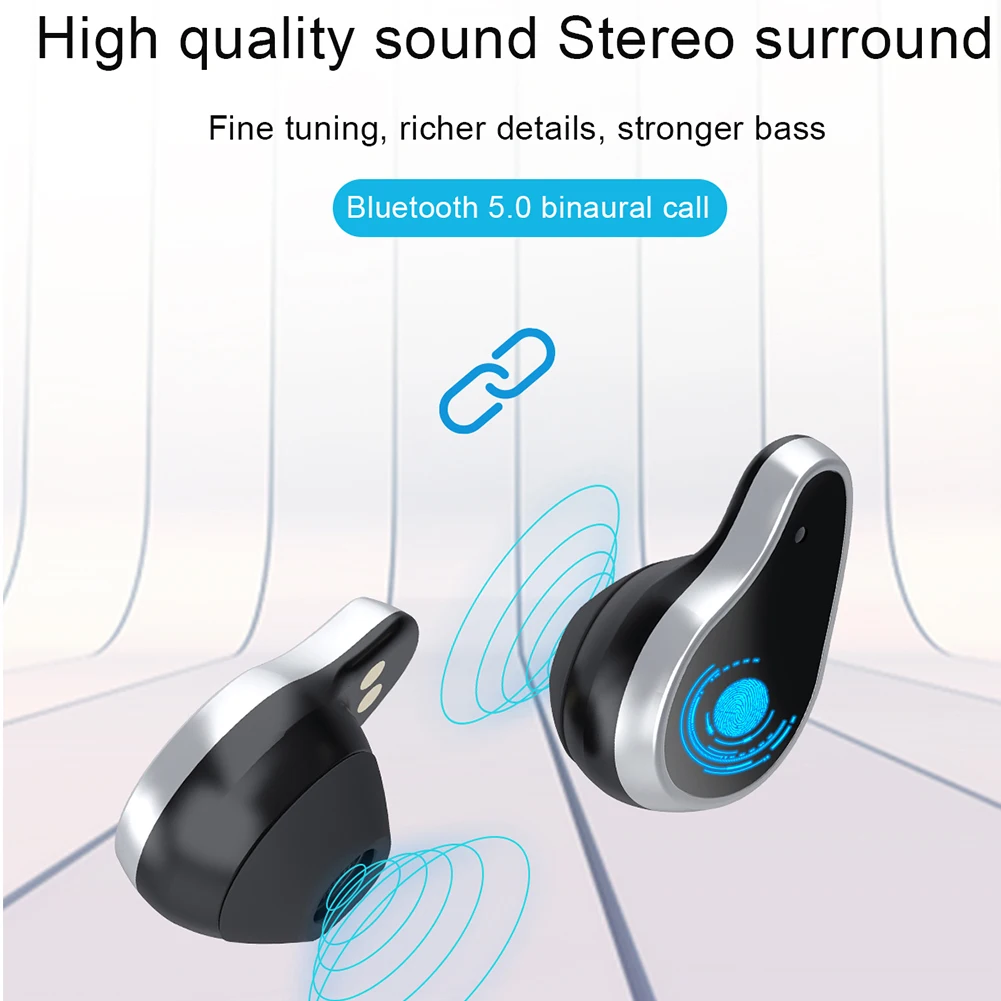 Smart Bracelet Wireless Earbuds 2-in-1 Bluetooth5.0 TWS Earbuds Fitness Health Tracker For iOS 8.0/Android 4.4 With Charging Box