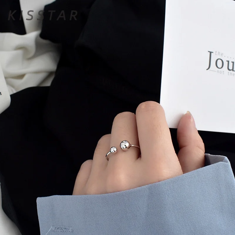 Минималистичные ассиметричные гладкие круглые кольца на палец серебряного