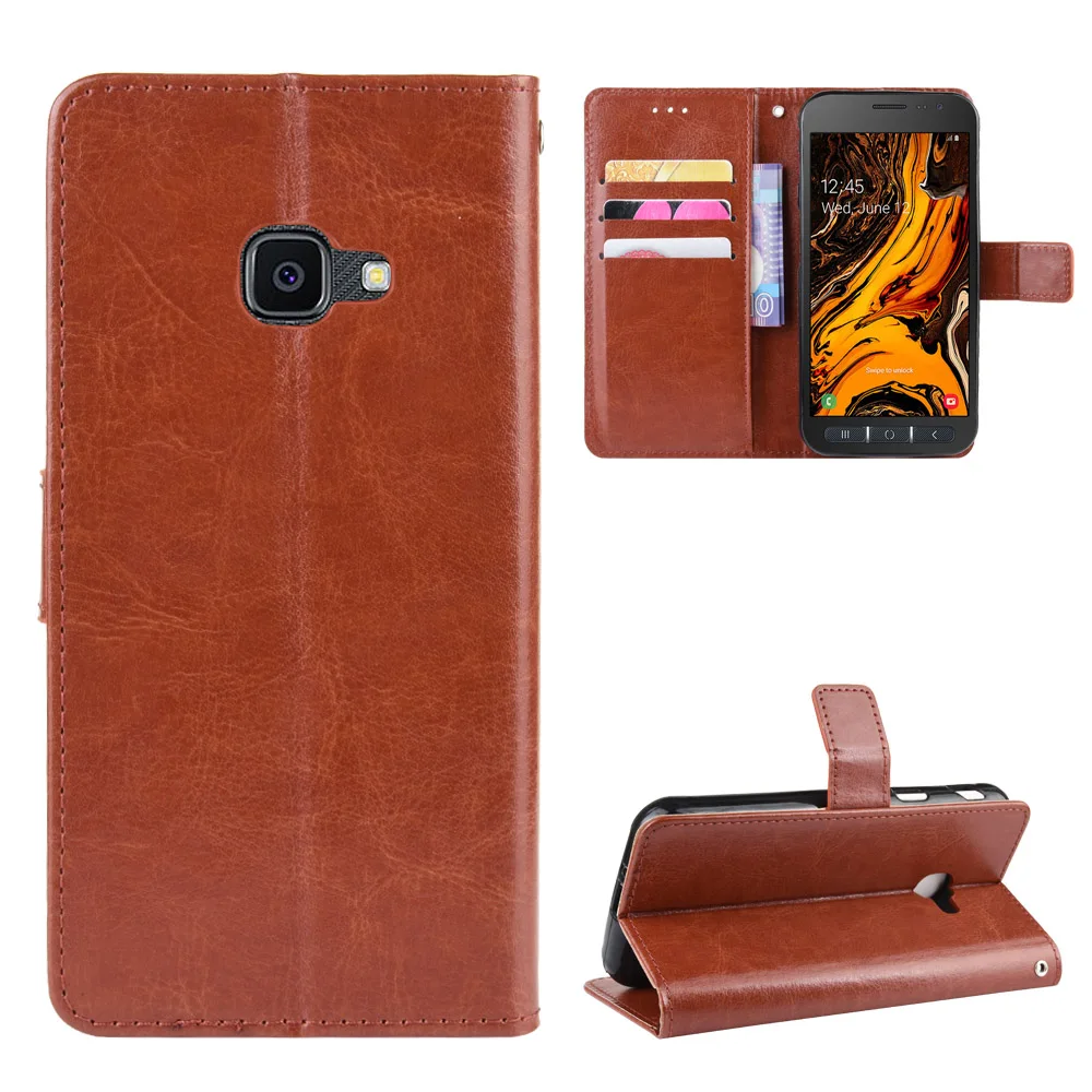 Для samsung Galaxy Xcover 4S SM-G398FN/DS Чехол глянцевый кожа PU кожаный флип-чехол для телефона 4