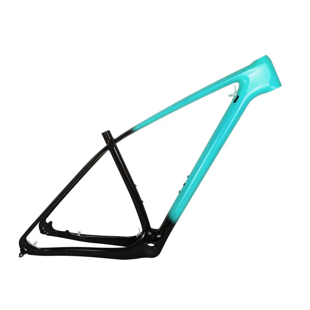Spcycle 29er полная карбоновая Передняя Велосипедная вилка рама 27,5 er горный велосипед карбоновая рама 650B T1000 карбоновая жесткая рама градиентного цвета - Цвет: Celeste Color