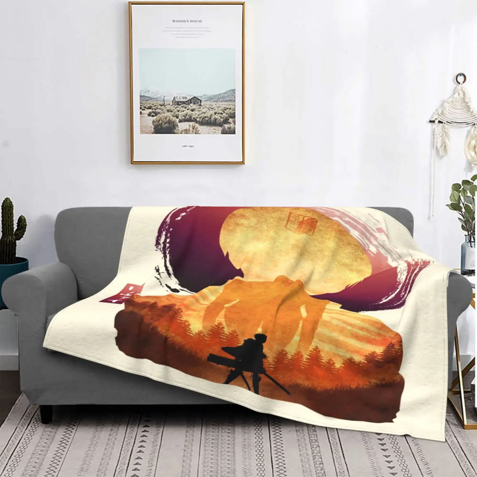 

Ультрамягкое фланелевое одеяло с принтом «атака на гигантов»