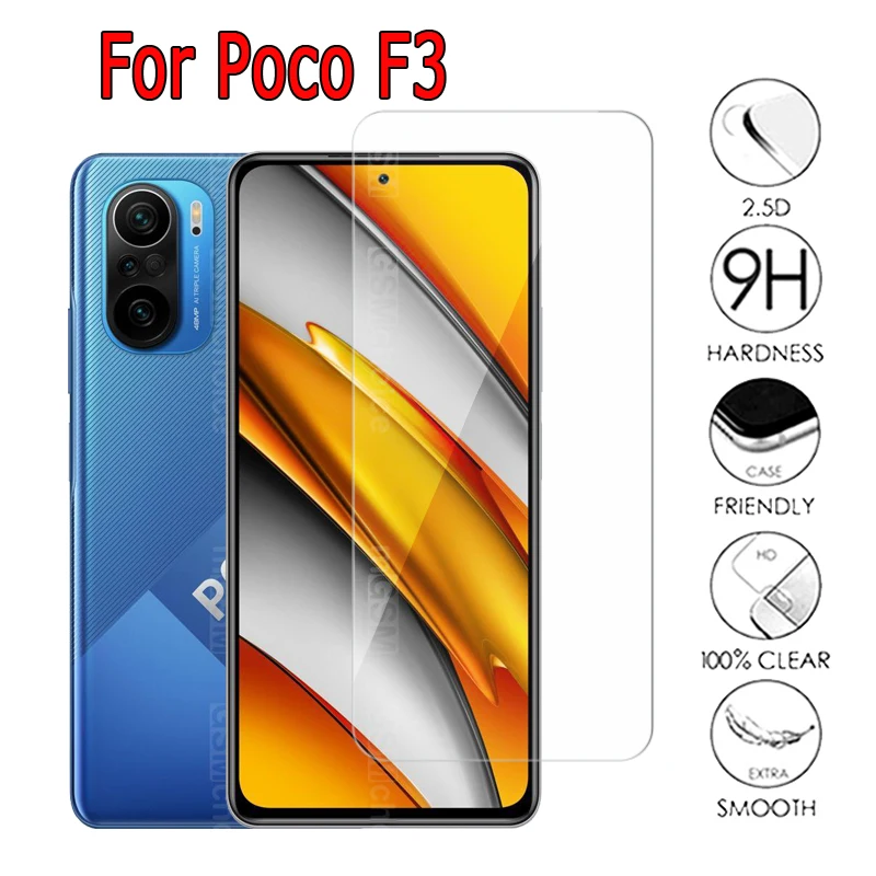 

Крышка для Poco F3 стекло для фронтального экрана Защитная пленка экрана Xiaomi Poco F3 защитный чехол на телефон HD 2.5D защитная пленка из закаленного...