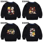 Детские толстовки с рисунком аниме рассекающий демонов, Kawaii Kimetsu No Yaiba, детские толстовки с мультяшным принтом, детский пуловер, топы, одежда для девочек и мальчиков