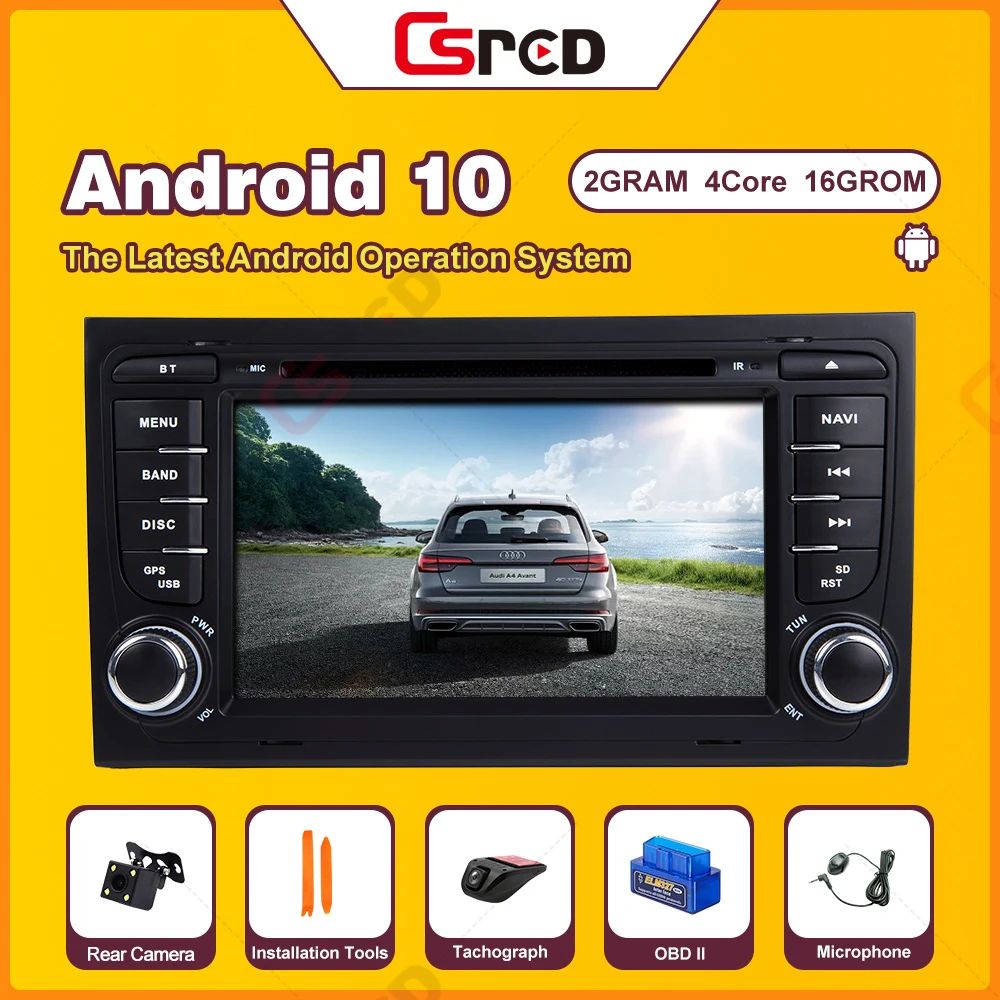 

Csred Car DVD CD Player For Audi A4 S4 RS4 2002-2008 Seat Exeo 2009-2012 Multimedia Player GPS Navigation Radio Stereo Head Unit