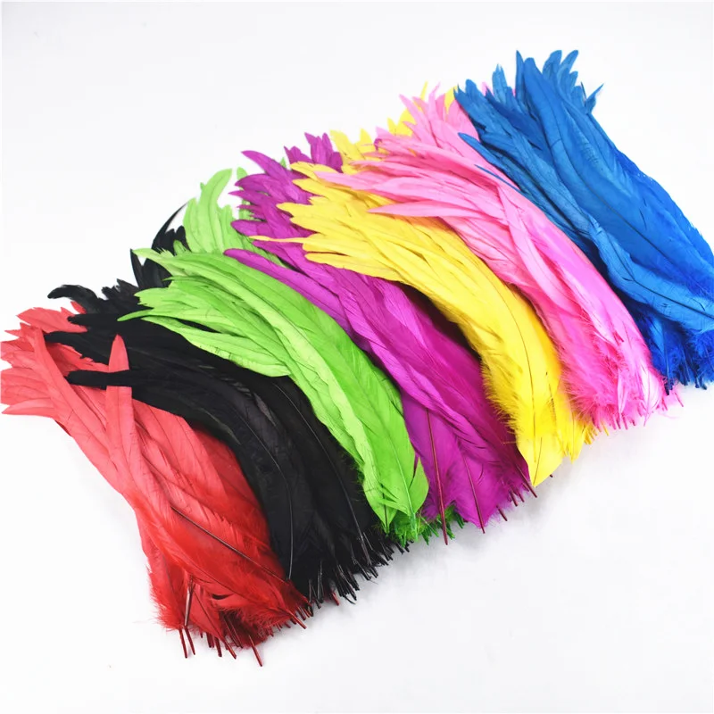 Оптовая продажа 50 шт Красные перья из хвоста петуха для поделок 12 14 &quot/30 35 см