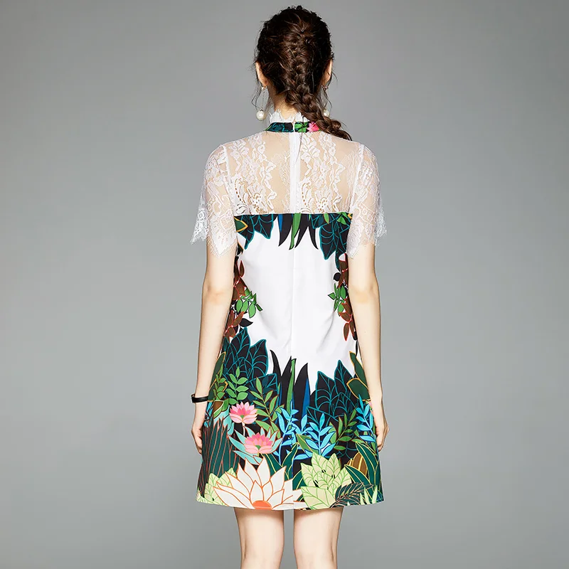 Женское кружевное платье с оборками на воротнике дизайнерское подиумное