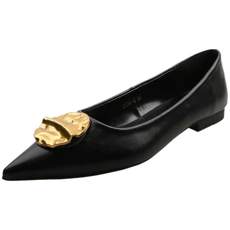 

2021Spring and Autumn new all-matching Doug single-layer shoes women's pointed work maternity shoes shallow mouth flat bottom