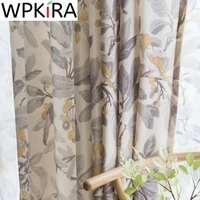 pastoral printed yellow bird blackout curtains for bedroom living room cotton linen cloth window drapes tulle cortinas ad757e