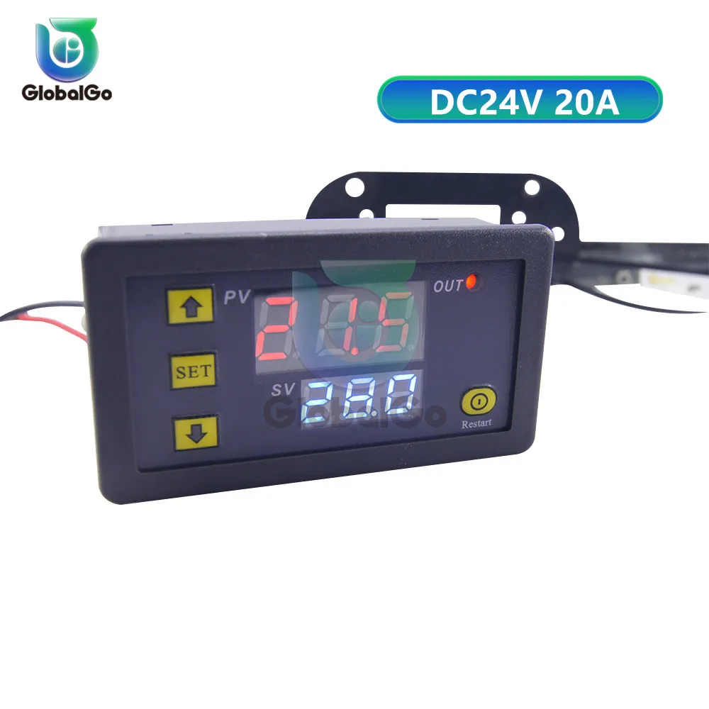 W3230 20A 24V XH W3001 W3002 W3230 Температура контроллер 12V 24V 220V цифровой светодиодный термометр термо контроллер датчик переключения максимум 10 А NTC10K - Цвет: W3230 20A 24V