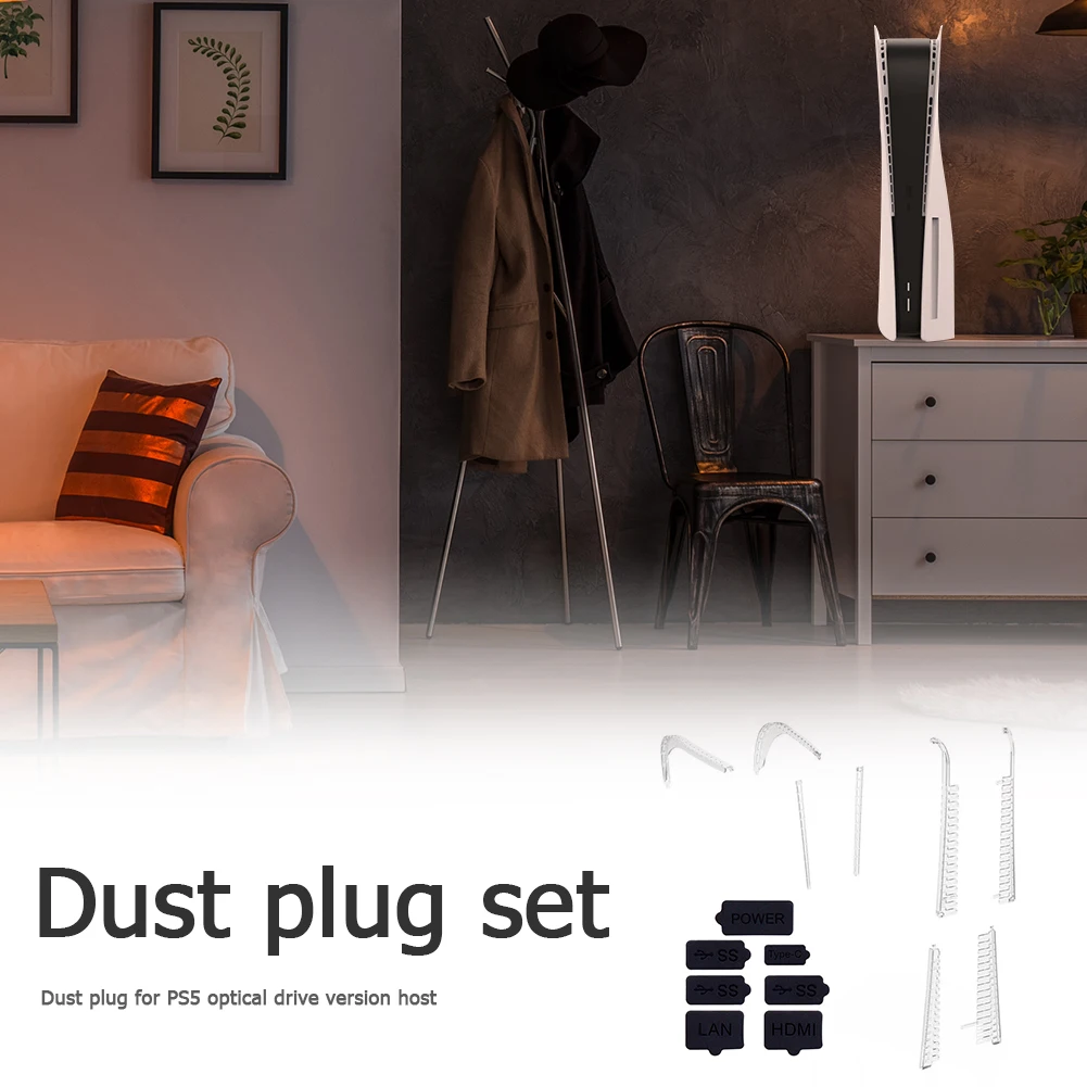 

Silicone Dust Plugs Set Lightweight Game Playing Interface Anti-dust Cover Elements for PS5 Game Console Accessory