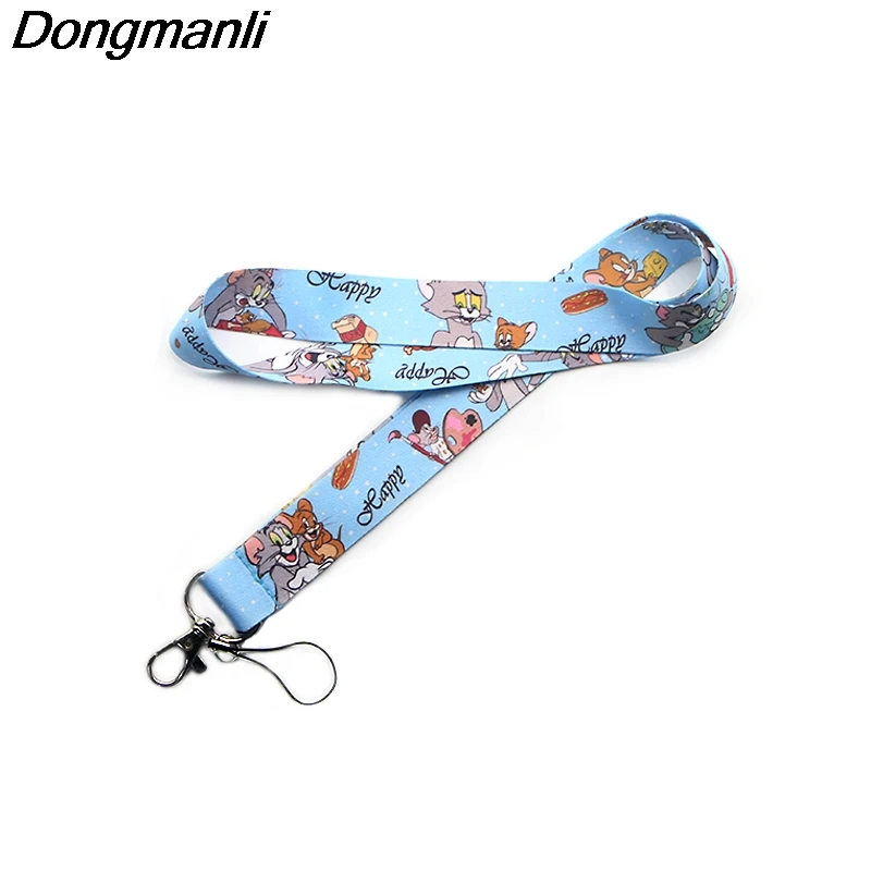 PC201 Кот брелок шнур значок ID карабином новые стильные тесёмки оптом/Мобильный