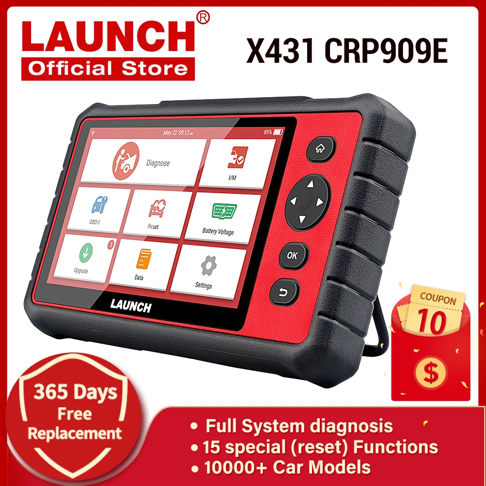 

LAUNCH X431 CRP909E full system car diagnostic tool Professional obd2 code reader Scanner IMMO DPF TPMS 15 reset update online