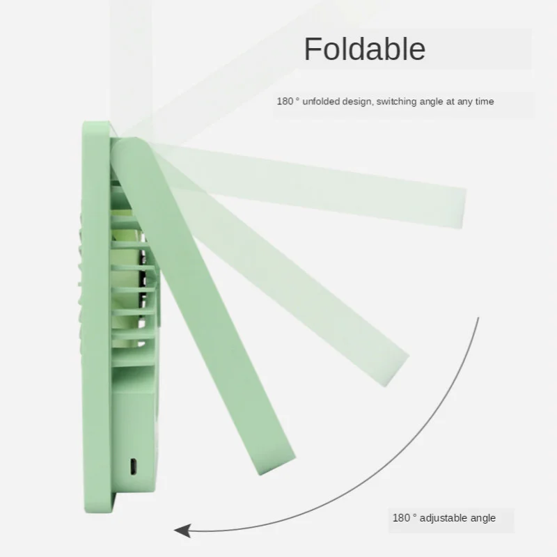 

Desktop USB Electric Fan New Three-gear With Night Light Office Bracket Charging Mini