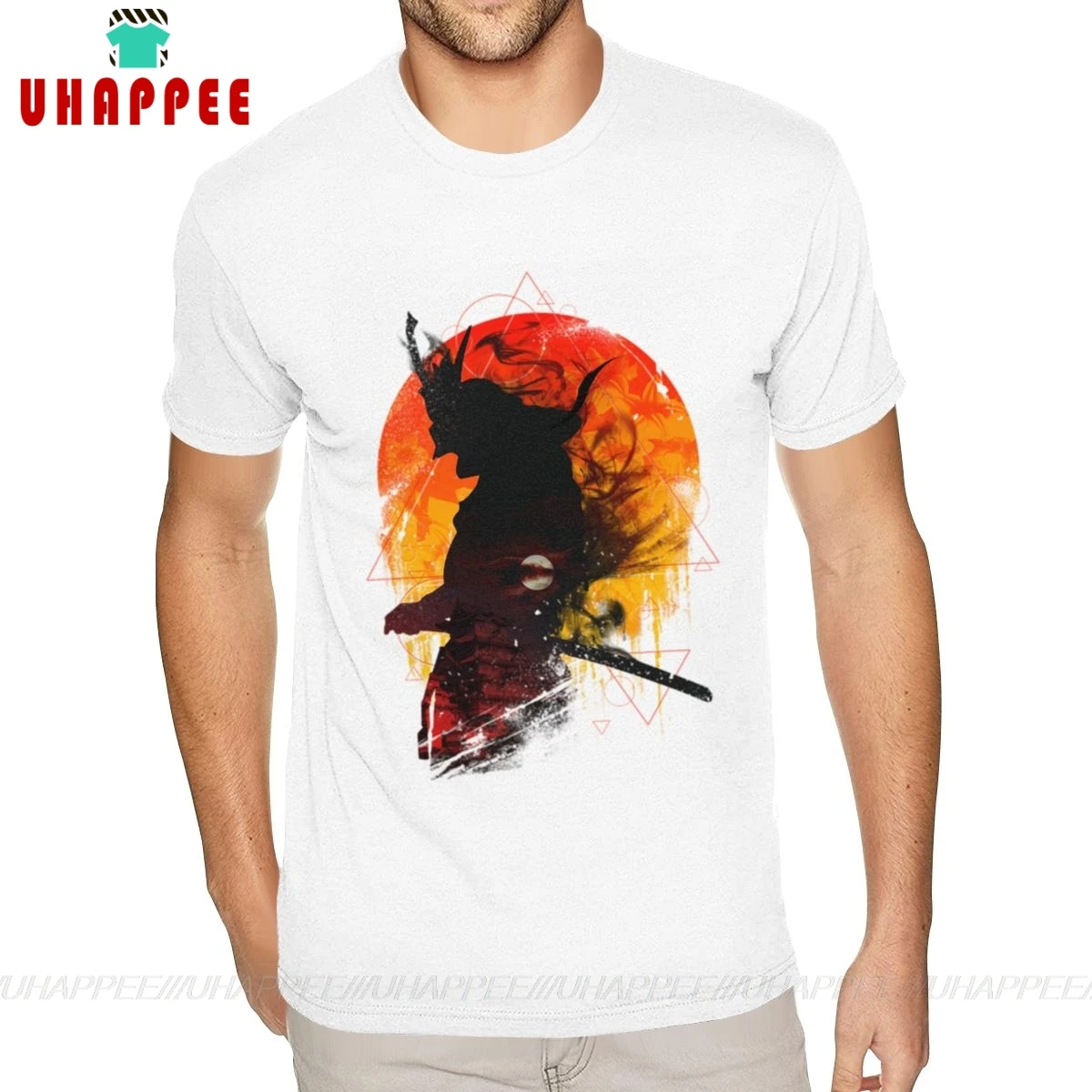 Хлопковая мужская смешная футболка Samurai Warrior 3XL|Мужские футболки| |