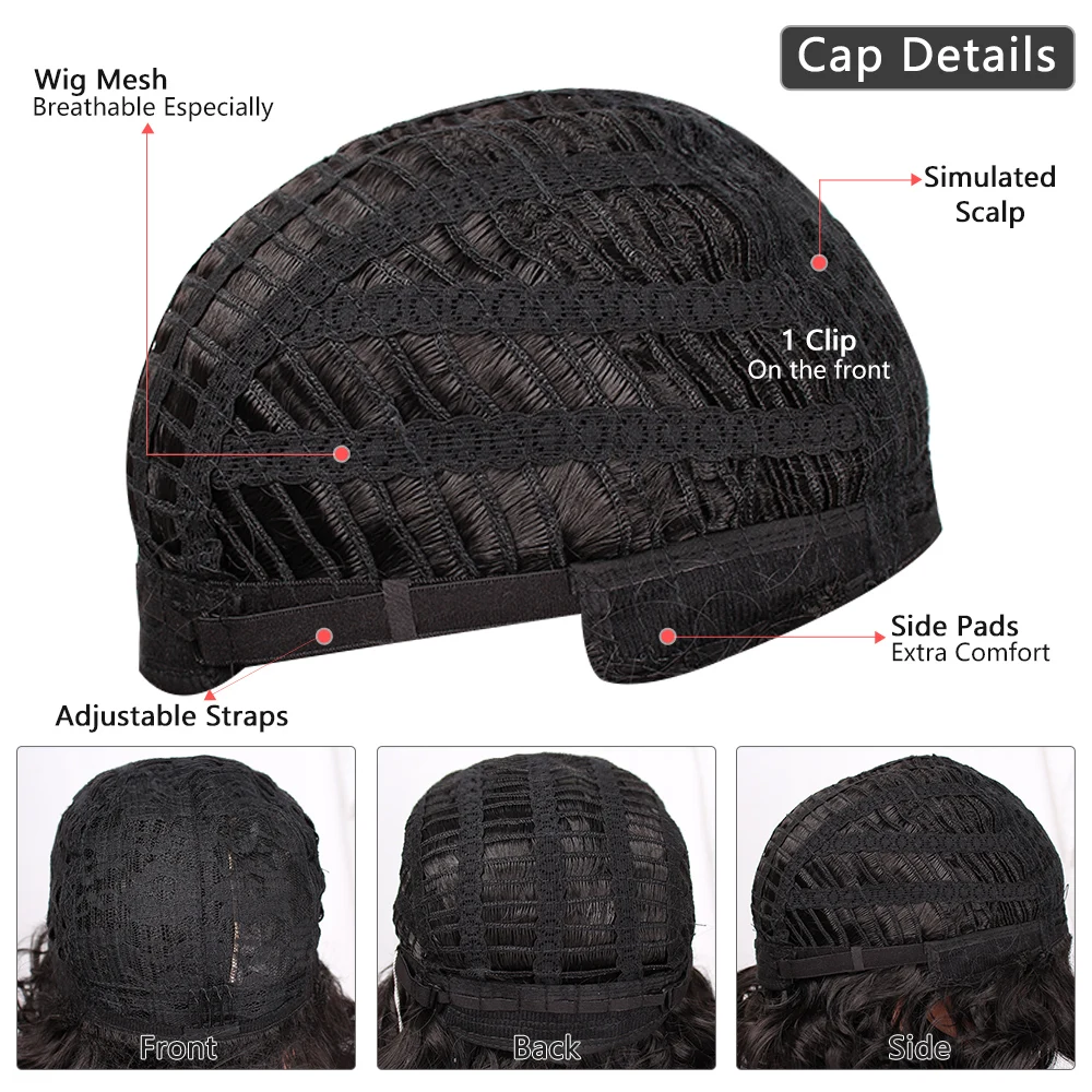 

FORCUTEU Long Wavy Black Wig with Bangs Blonde Red Synthetic Wigs for Women Cosplay Wigs Heat Resistant Fiber Hair Wig