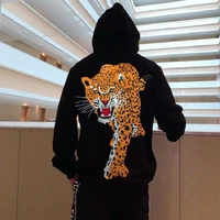 winter mens hoodie plus velvet pullover custom lovers hot drill leopard style tops all match warm jacket