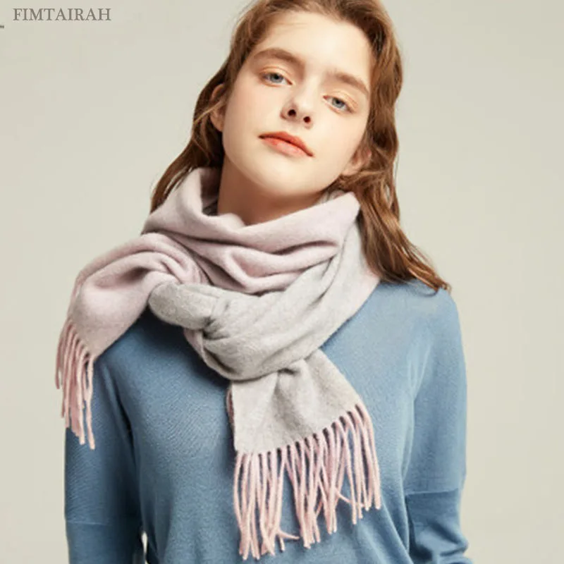 Женский шерстяной шарф Inner Mongolia утепленный модный теплый на осень и зиму