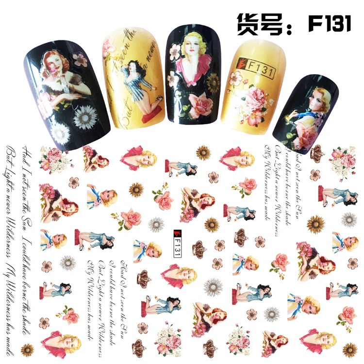 5 листов 10 видов японские ультратонкие Детские Мультяшные наклейки для ногтей