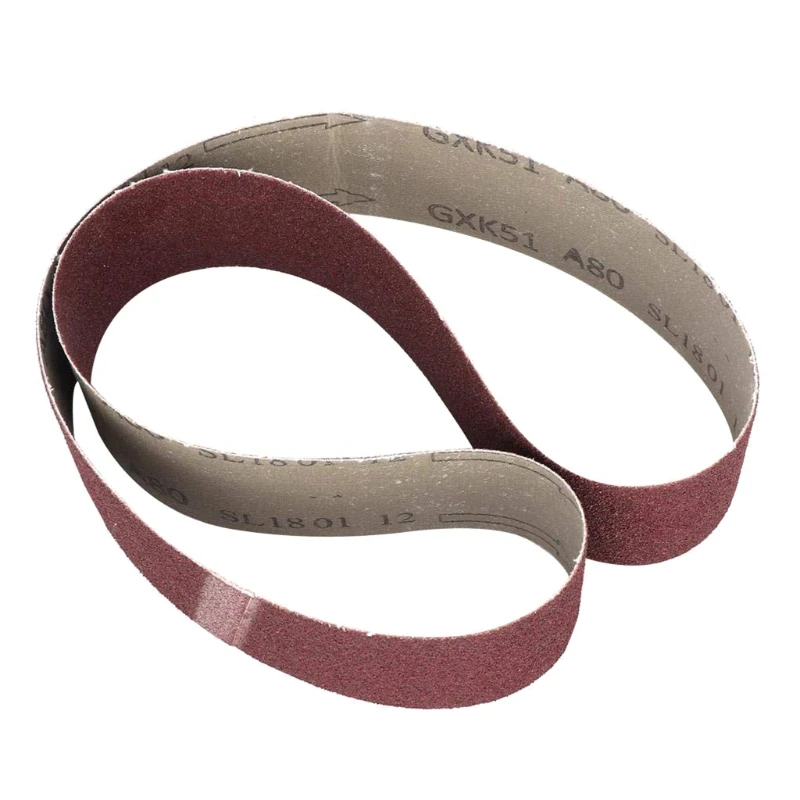 

N0HB 5x/set Portable Sanding Belts 80/120/180/240/320 Assorted Grits Belt Sander for Wood Aluminium Fiberglass Rubber Metals