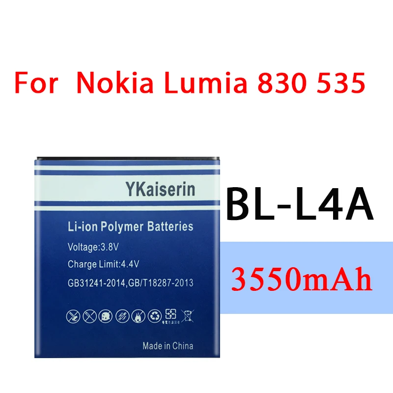 YKaiserin 3550mah BL L4A BLL4A BV батарея для Nokia Lumia 535 830 RM984 RM 1090 1089 батареи|Аккумуляторы