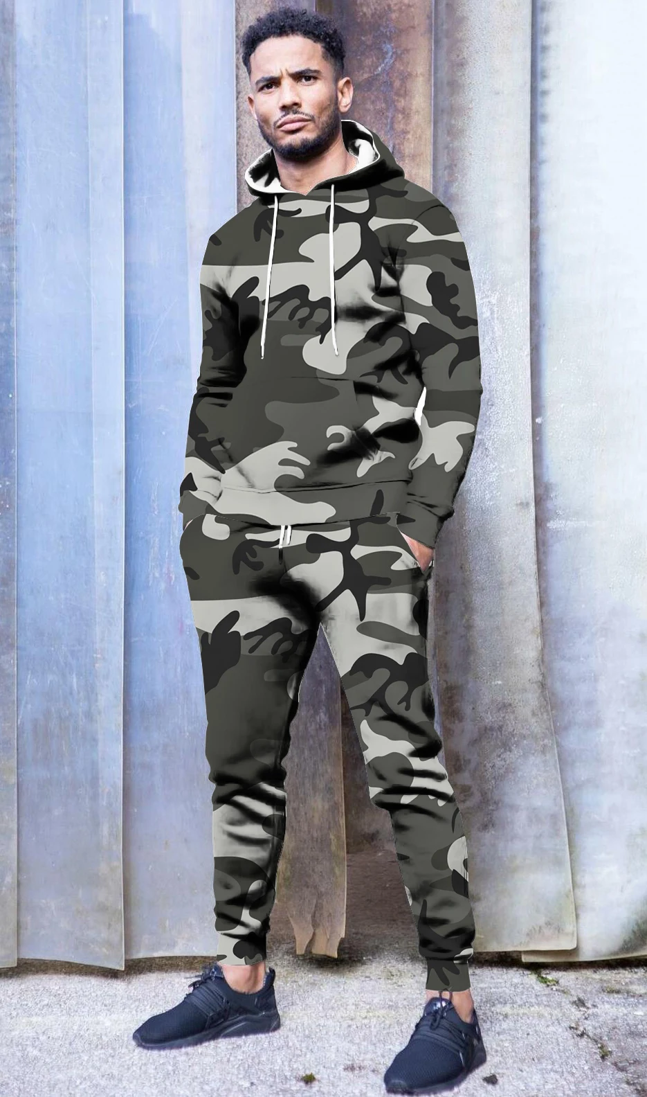 

Halloween Outdoor Camouflage Hoodie 3DPrint Christmas Suit Men Printing ChristmasSweatpants Casual Hoodie Suit Male.