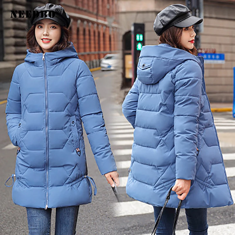 NEEDBO Long Winter Jacket Women Parka Mujer Hooded Puffer Jacket Women Winter Coat Warm Plus Size 4XL Casual Casaco Outwear